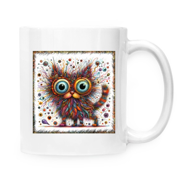 Hrnek malý bílý s potiskem Barevná exploze