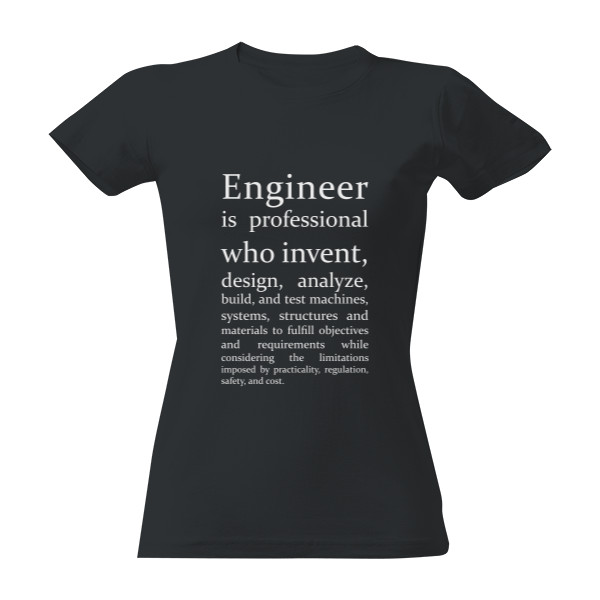 Tričko s potiskem Engineer definice - tmavé tričko