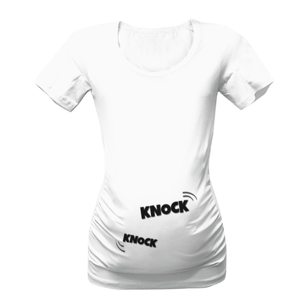 Tričko s potiskem Knock knock! - světlé tričko