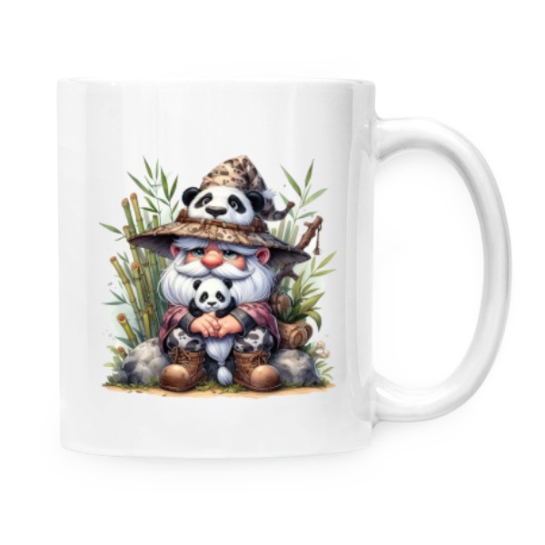 Hrnek malý bílý s potiskem Trpaslík s pandou
